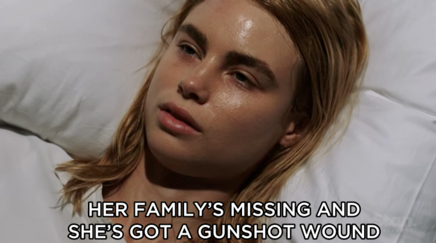 After his attack, only 19-year-old Eve, played by Lucy Fry, survives.