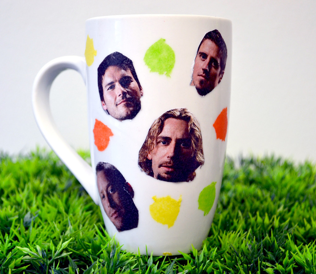Decoupage your favourite gents along with colourful shapes for a guaranteed smile every morning.