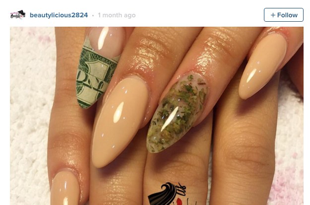 7. "Weed Leaf Stiletto Nails for Stoner Girls" - wide 3
