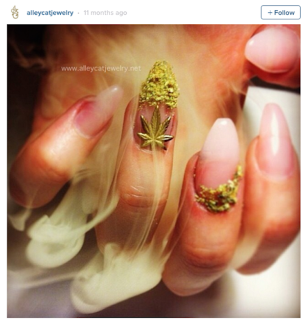 There have been some pretty crazy nail trends going around lately, from fur nails to bubble nails. But “weed nails” may just take the cake.