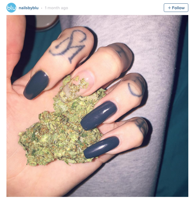 While pot nail art may seem bizarre, Pham said she has done "crazier things" like creating 3-D art on nails or gluing seashells and real flowers to them.