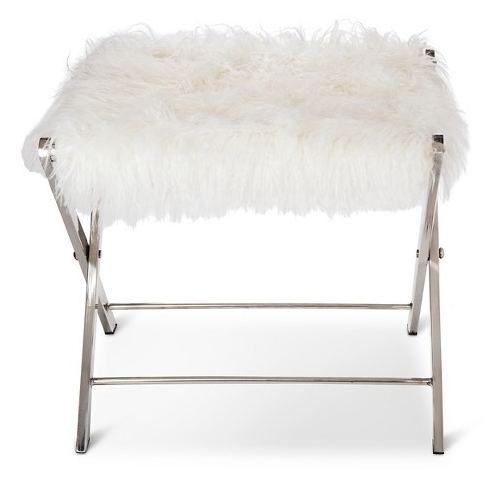 A fluffy folding stool to cop a squat on.