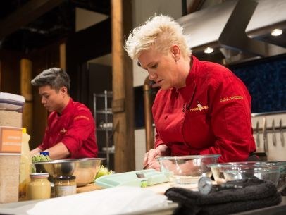 Anne Burrell once told Ted to take a hike when he tried to talk to her while cooking.