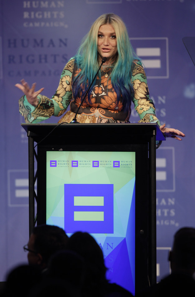 “As many of you know I am going through some personal things that have been really intense and hard lately and I just want to say thank you for the support I have received,” Kesha told the crowd.