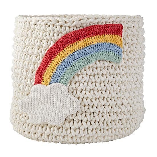 This knit rainbow bin.
