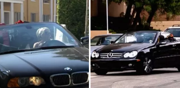 Lauren's car suddenly changed from a BMW convertible to a Mercedes convertible without explanation. Did the show buy her a new car, or was that her own doing?