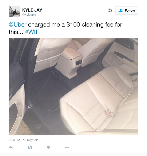 Uber Riders Say They Were Charged Massive Cleaning Fees For Messes They ...