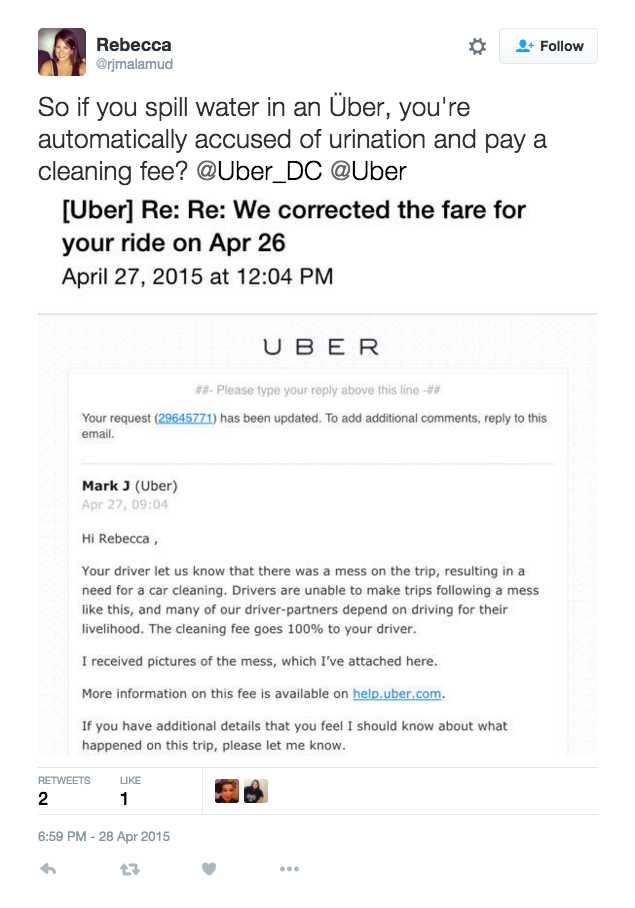 Uber Riders Say They Were Charged Massive Cleaning Fees For Messes They