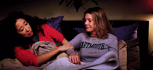 Is Cristina snuggling up to her because she's her person, or because she's jealous of Mer's shirt?