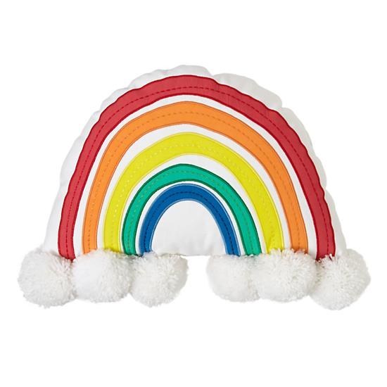 This rainbow throw pillow.