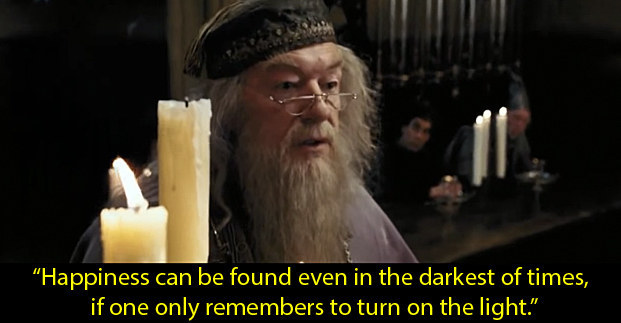 Harry Potter and the Prisoner of Azkaban: When Professor Dumbledore addresses Hogwarts.