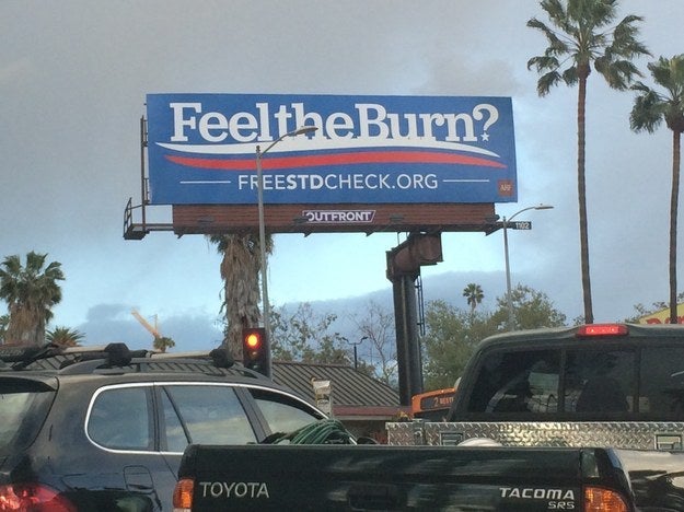 Earlier this week, billboards popped up throughout Los Angeles with the slogan "Feel the Burn?" and website for free STD testing resources.