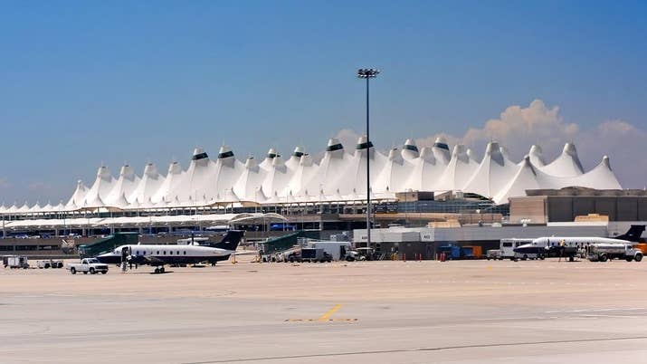 When Denver International Airport opened on Feb. 28, 1995, construction had fallen 16 months behind schedule, and $2 billion over budget. The final cost of the Denver airport was $4.8 billion, which is a lot of money. People wondered what it had gone toward. The airport itself is 35,000 acres, which is almost twice as large as the next biggest U.S. airport.
