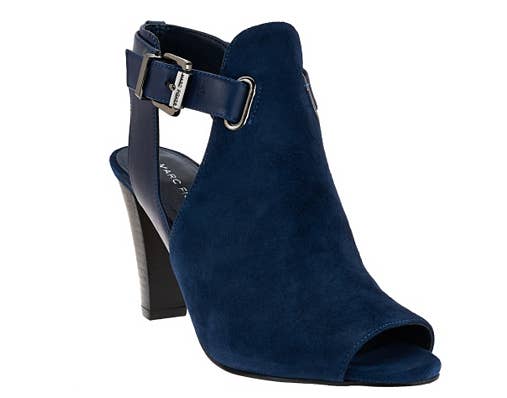 Navy open 2025 toe booties