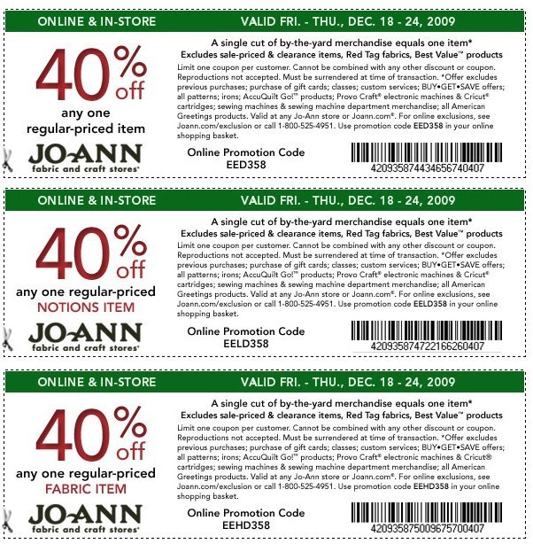 Hoarding fabric and craft store coupons.