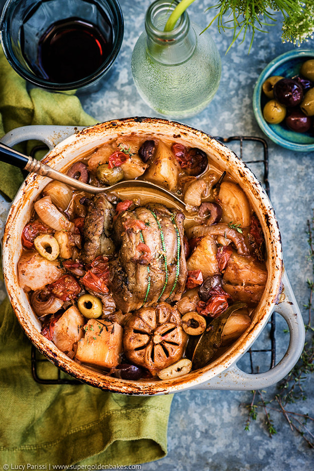 Rustic One-Pot Lamb Stew with Potatoes, Tomatoes, Anchovies, and Olives