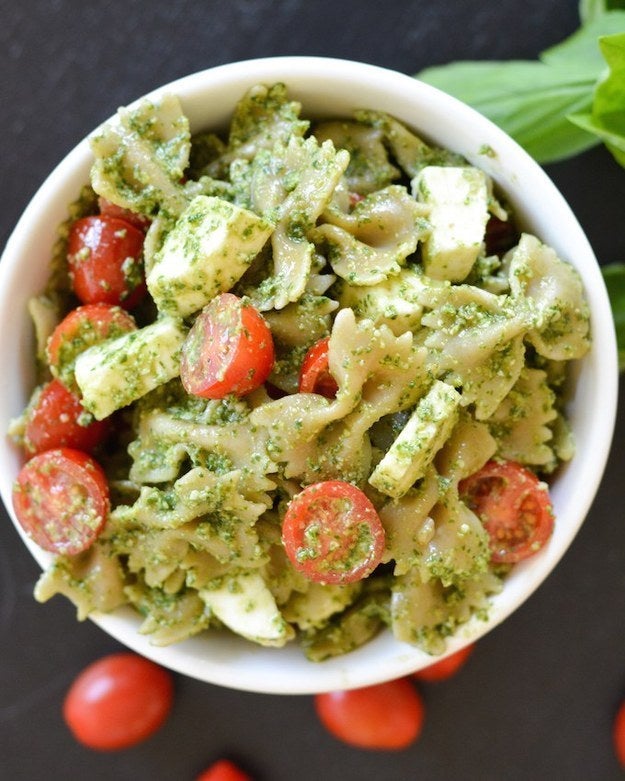 Coat it and some fresh mozzarella in a homemade pesto.
