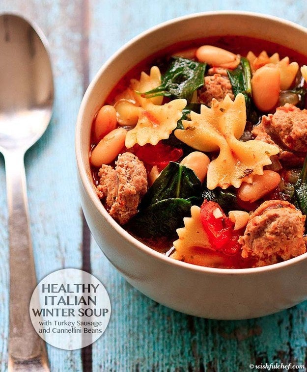 Warm it in a turkey sausage-based soup.