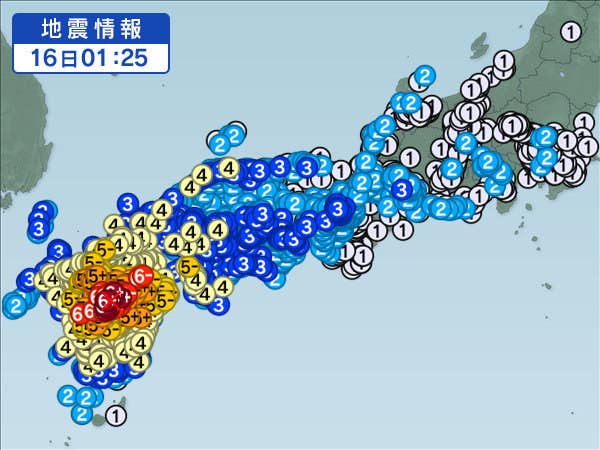 熊本地震 大分でも震度6弱 震源は東へ移動している との指摘も