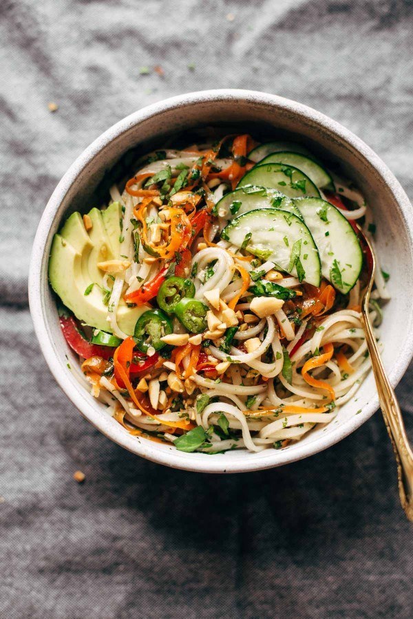 Spring Roll Bowls with Sweet Garlic Lime Sauce