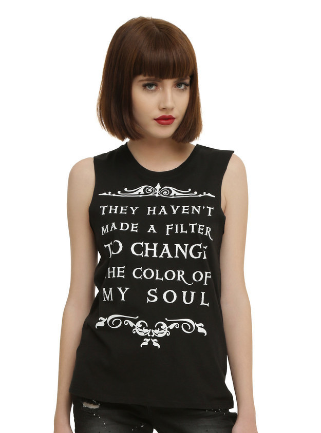 This muscle tee that keeps it real about Instagram filters and dark souls.