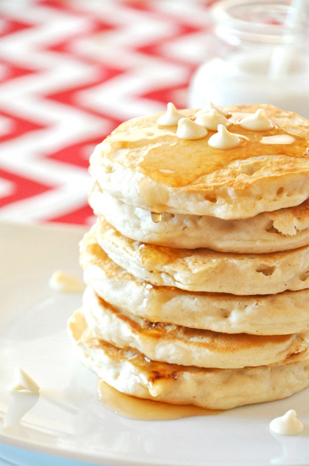 White Chocolate Macadamia Nut Pancakes