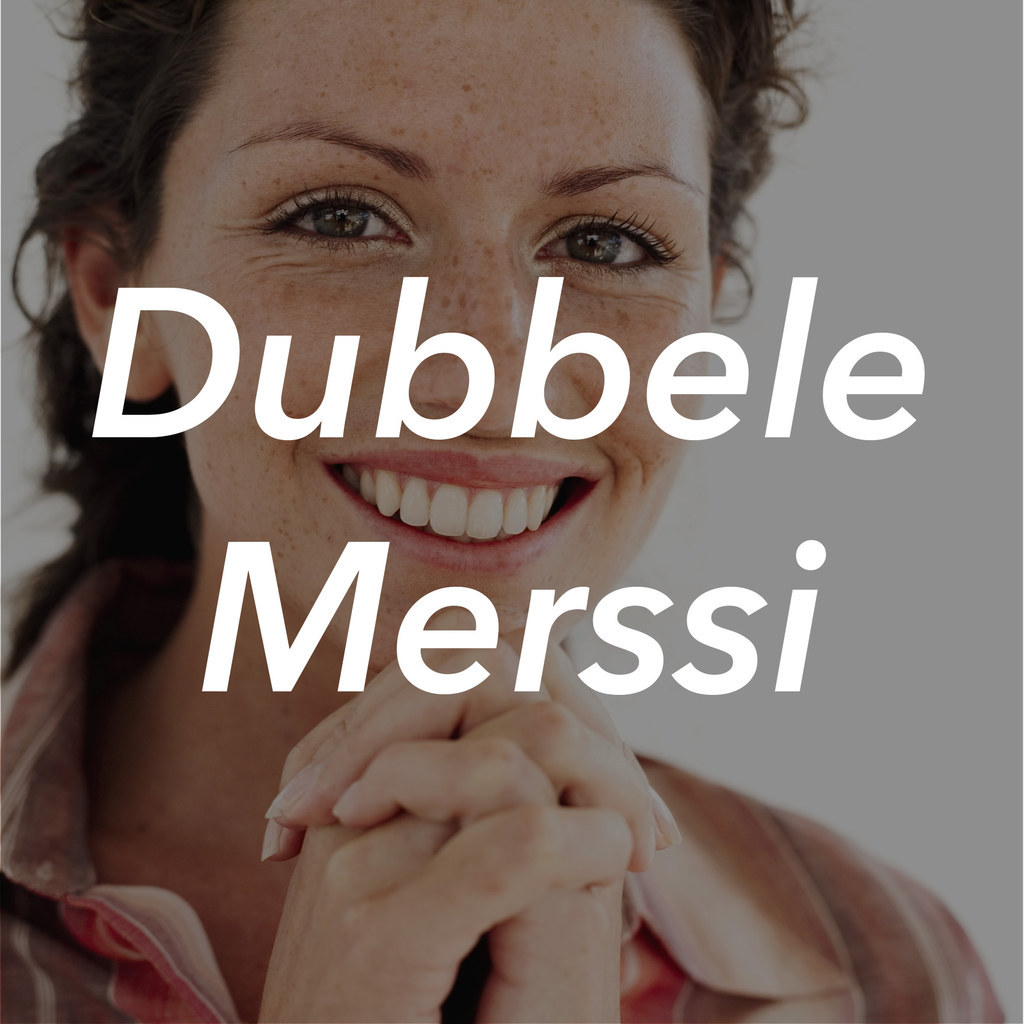 Bedeutung: Vielen Dank.Beispielssatz: "Dubbele Merssi für die Karte."