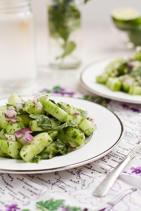 Featuring: cucumbers, mint, dill, and red onion. Get the recipe here!