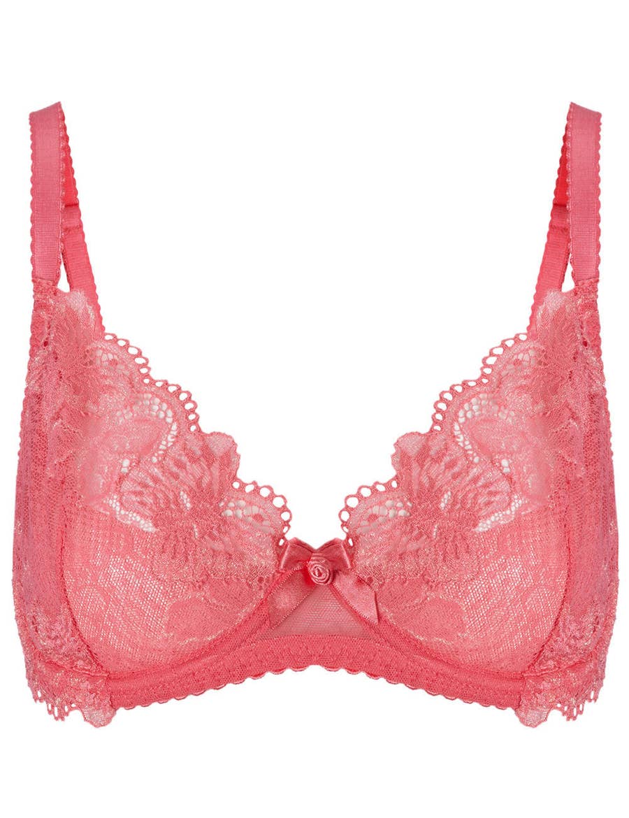Buy Victoria's Secret Pink Berry Unlined Balcony Lightly Lined Lace Demi Bra  from the Next UK online shop