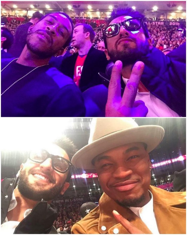 Casually chill courtside with Ne-Yo and Ludacris at the NBA All Stars.