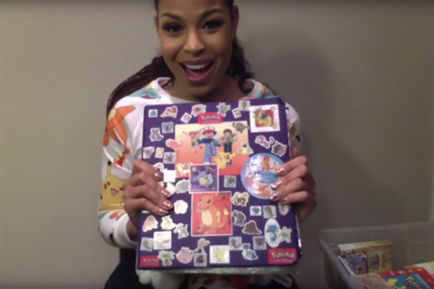 She has binder full of her Pokémon cards: