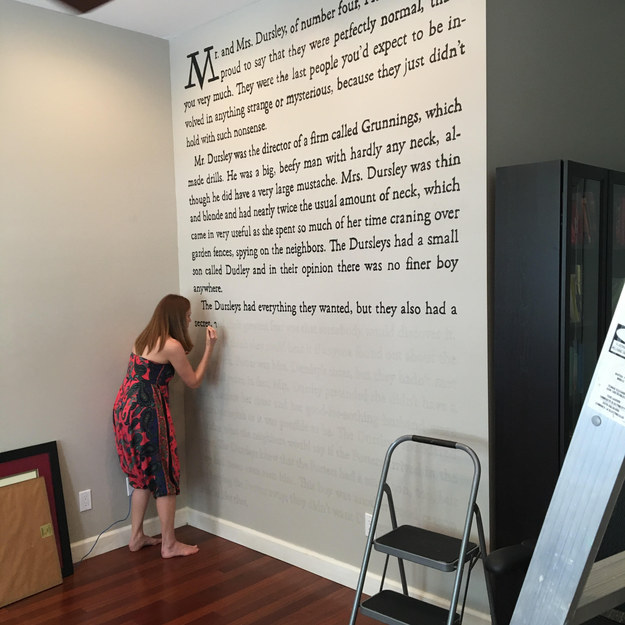 Then she went back and painted in each letter.