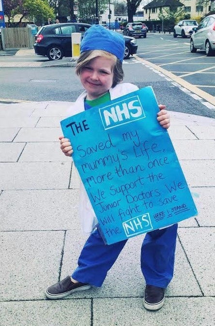Doctors and their supporters on the picket line at West Middlesex Hospital