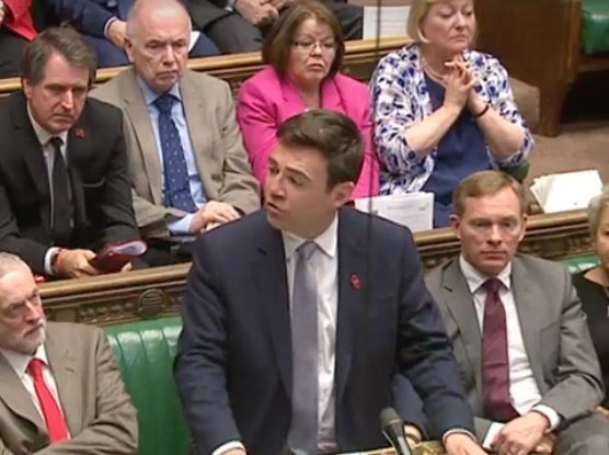 Andy Burnham addresses the Commons.