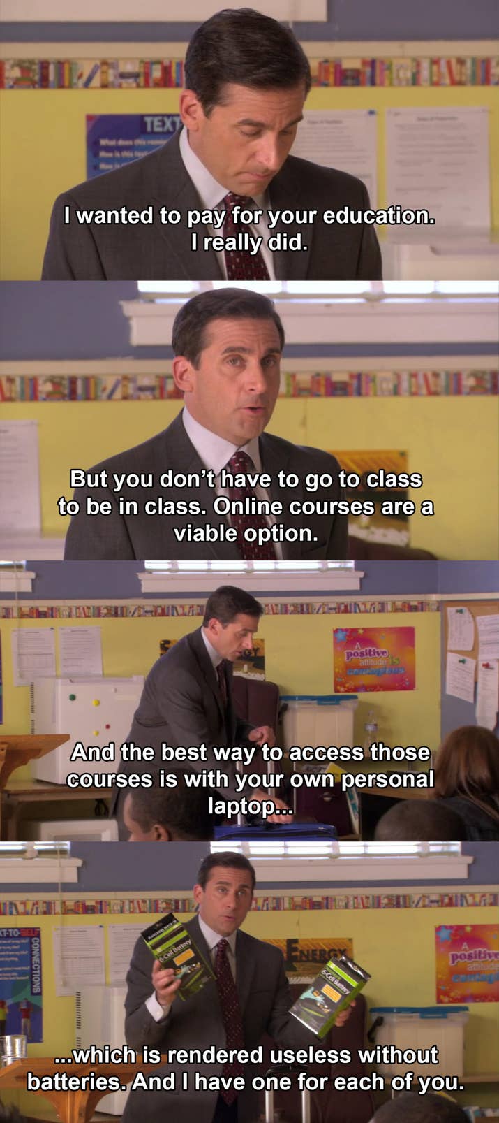 The Episode: "Scott's Tots" (Season 6, Episode 12)Why It Hurts To Watch: There's a slow build throughout this episode as you gradually learn the details of the "horrible thing" Michael did. When you see just how overjoyed the kids are that Michael is going to pay for their college education ("Hey Michael Scott, whatcha gonna do? Whatcha gonna do, make our dreams come true!"), it makes Michael's truth bomb hurt. So much.