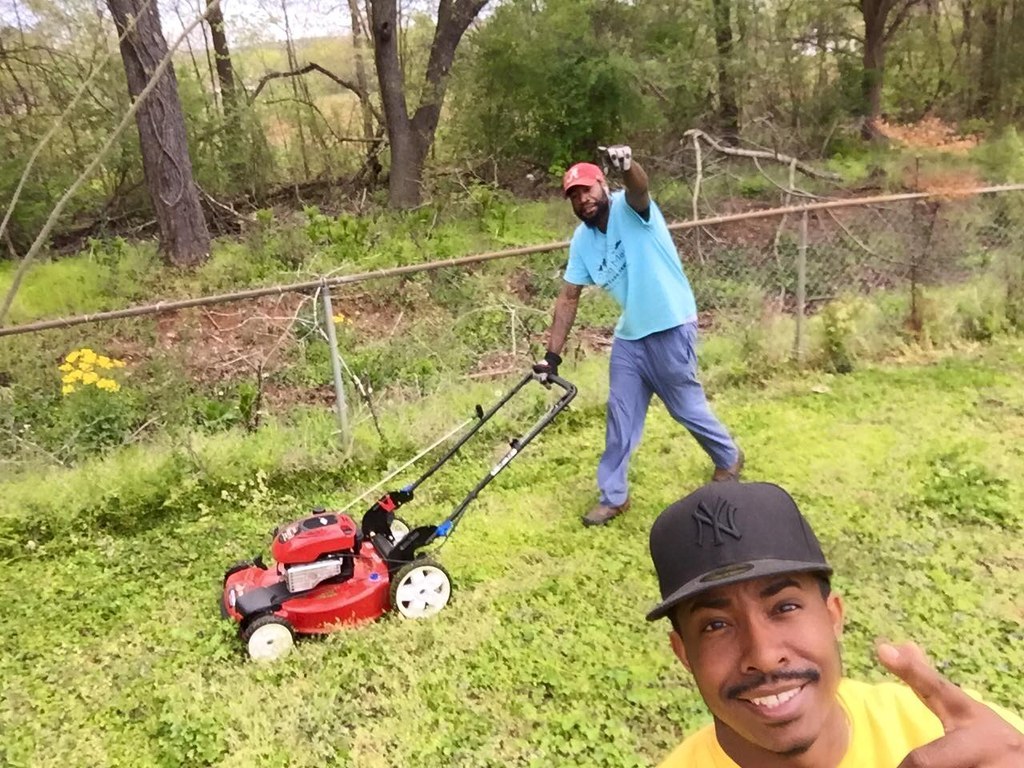 Mexican Mowing The Lawn