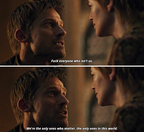 And as Jaime brings news of their daughter's death to Cersei, he seems to suggest that's something he's very up for.