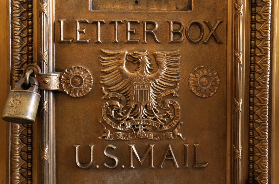 A letterbox in the Old Post Office.