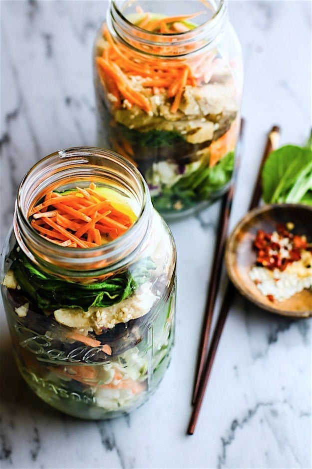 Bok Choi Salad With Sesame Honey Chicken and Mushrooms