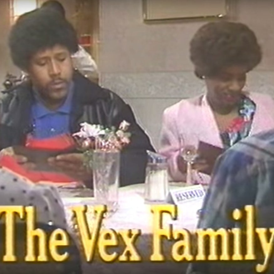 Curtis Walker and Llewella Gideon in the series one &quot;The Vex Family&quot; sketch