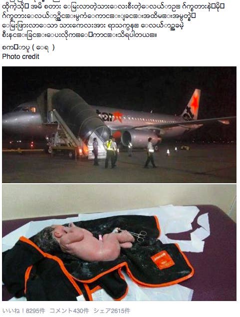 機内で出産 無事生まれた赤ちゃんの名前は