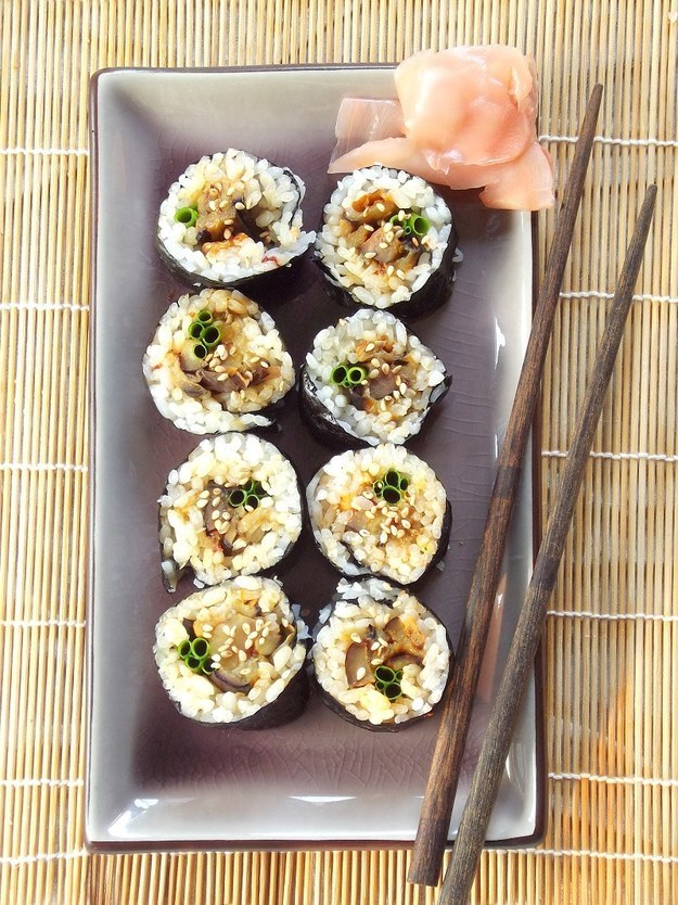 Spicy Eggplant Sushi