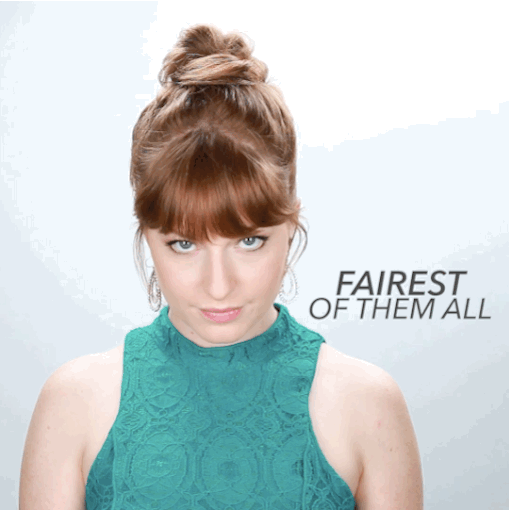 Starting at the top of the head, grab a small section and wrap a pony tail holder around the hair into a bun or loop. Continue taking small sections and looping with a ponytail holder until you reach the nape. Pull out each bun/loop to look fuller and pin into place so you can not see the ponytail holder. Spray with hairspray.