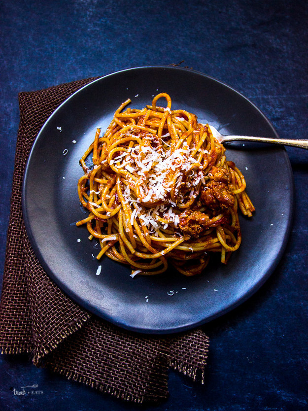 Pulled Pork Spaghetti with BBQ Sauce