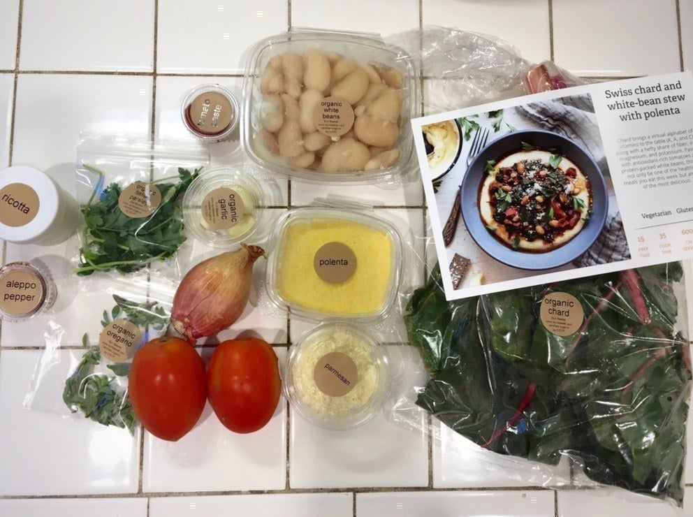 The ingredients required for one two-person dinner.