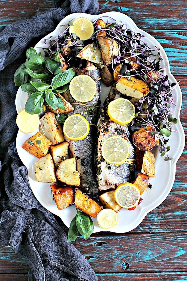 One Pan Oven Roasted Whole Branzino