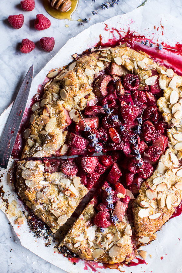 Lavender, Honey, and Raspberry-Rhubarb Galette