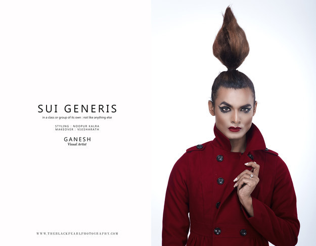 "For this shoot "Sui Generis" (Latin for "of its own kind"), I planned to shoot with a androgynous model because the knowledge people have about androgyny is very less and the way they look at them isn't right," Toasty said.