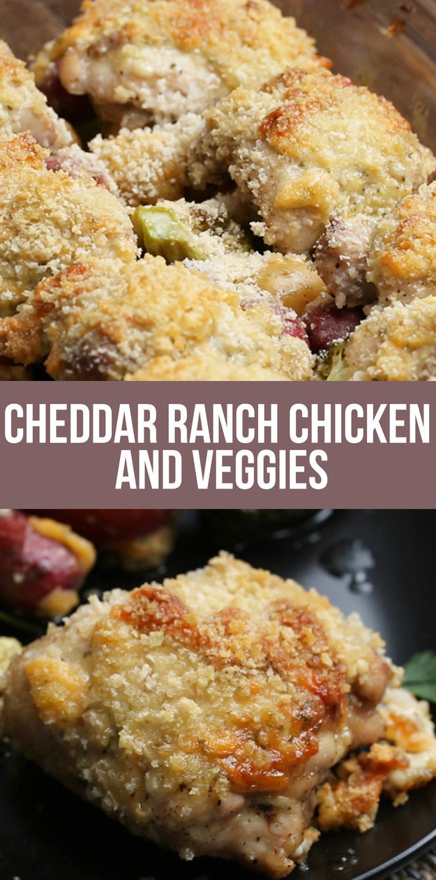 This Recipe For Cheddar Ranch Chicken And Veggies Is Just What Your ...