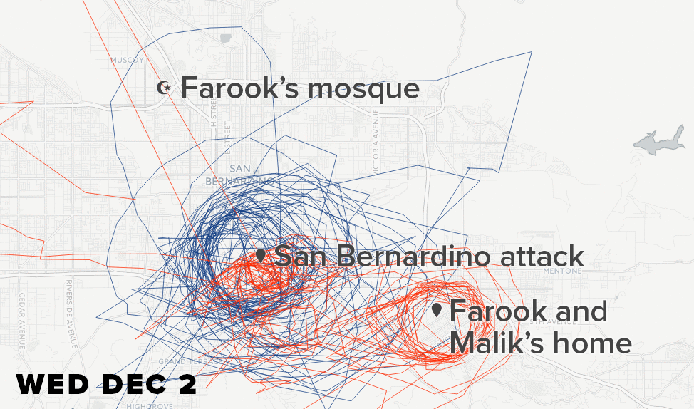 Following the San Bernardino attack on Dec. 2, 2015, three different FBI planes flew around the mosque attended by Farook, some circling for more than three hours at a time.